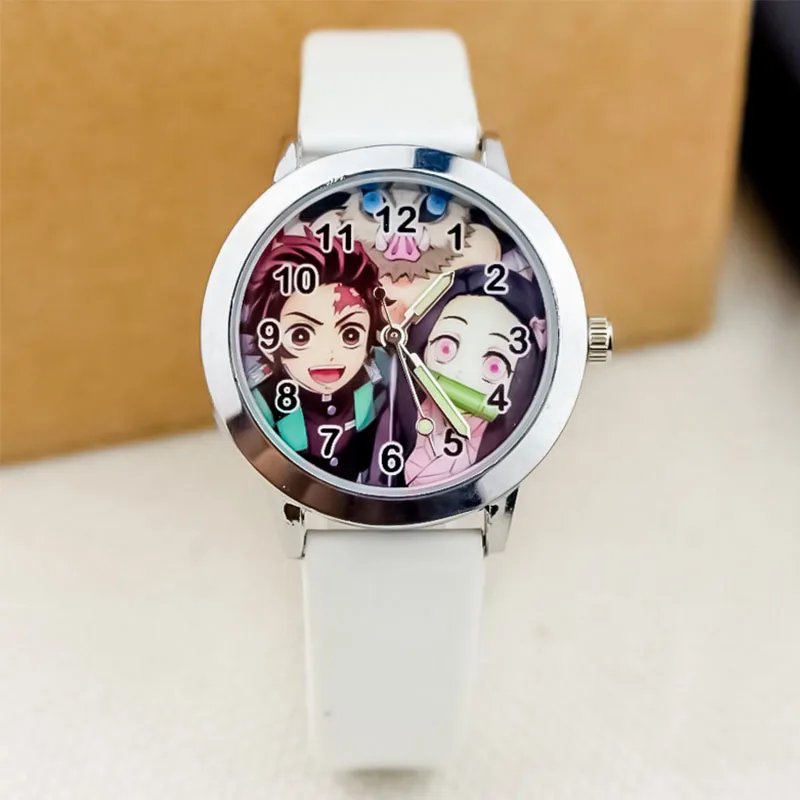 thumbnail image 1 of Relojes para niños Demon Slayer Figura de anime Kimetsu no Yaiba Correa de cuero Reloj de cuarzo de moda Regalos para niños, 1 of 4