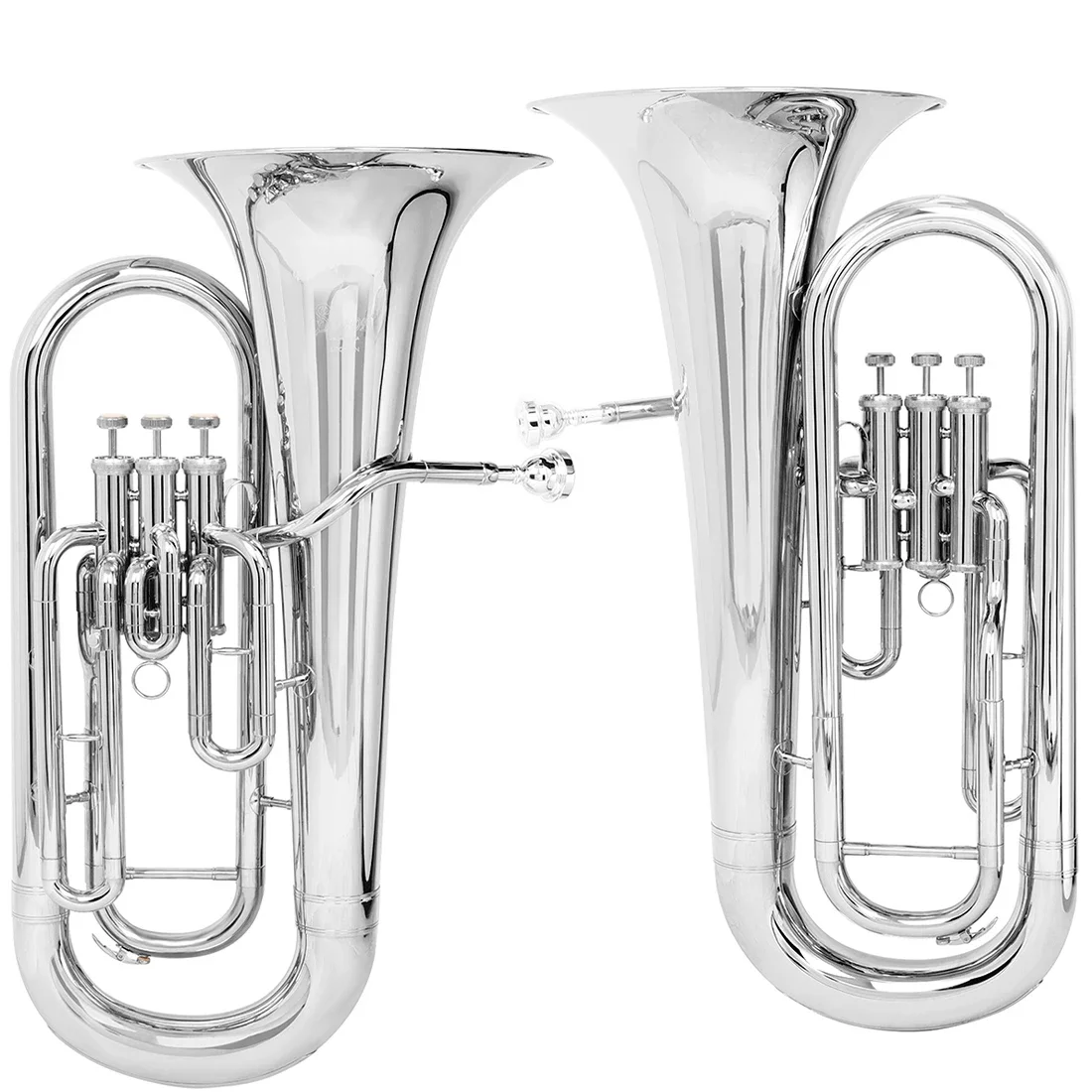 SLADE Bb Flat Euphonium 3-Key Vertical Key Professional Brass Instrument Silver Plated Baritone Horn for Musicians