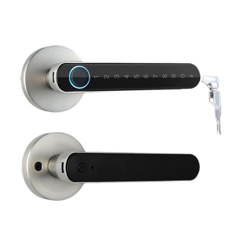 Tuya Smart Handle Bluetooth Lock Fingerprint Lock Mobile Phone App Household Hotel Handle Emergency Charging Password