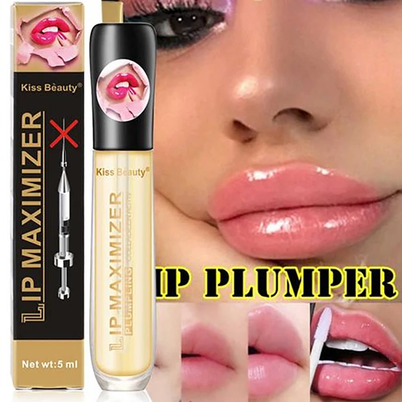 Instant Volumising Lip Plumper Serum Sexy Lip Oil Gloss Long Lasting Moisturizing Reduce Fine Lines Remove Dead Skin Makeup Care