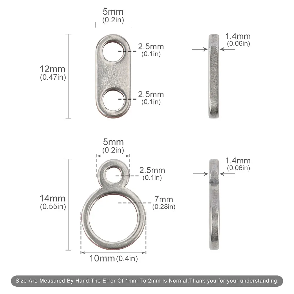 2PCS DIY Titanium Alloy Accessories Connector Keychain Zipper Necklace Pendant Accessory Ultra-Light Outdoor Small Tool titanium keychain