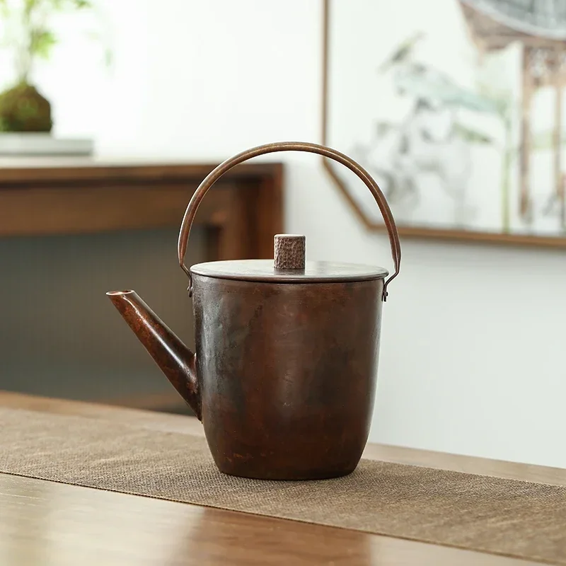 1L-Pure-Copper-Teapot-Water-Kettle-Tea-Coffee-Pot-Retro-Copper-Water ...