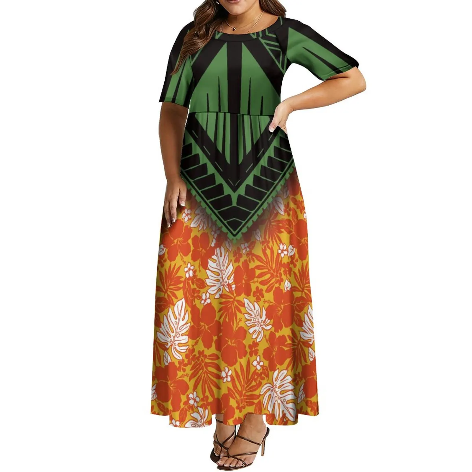 

Support Your Design Women'S Short Sleeve Dress Polynesian Tribe Design Women'S Party Dress 8xl Free Shipping