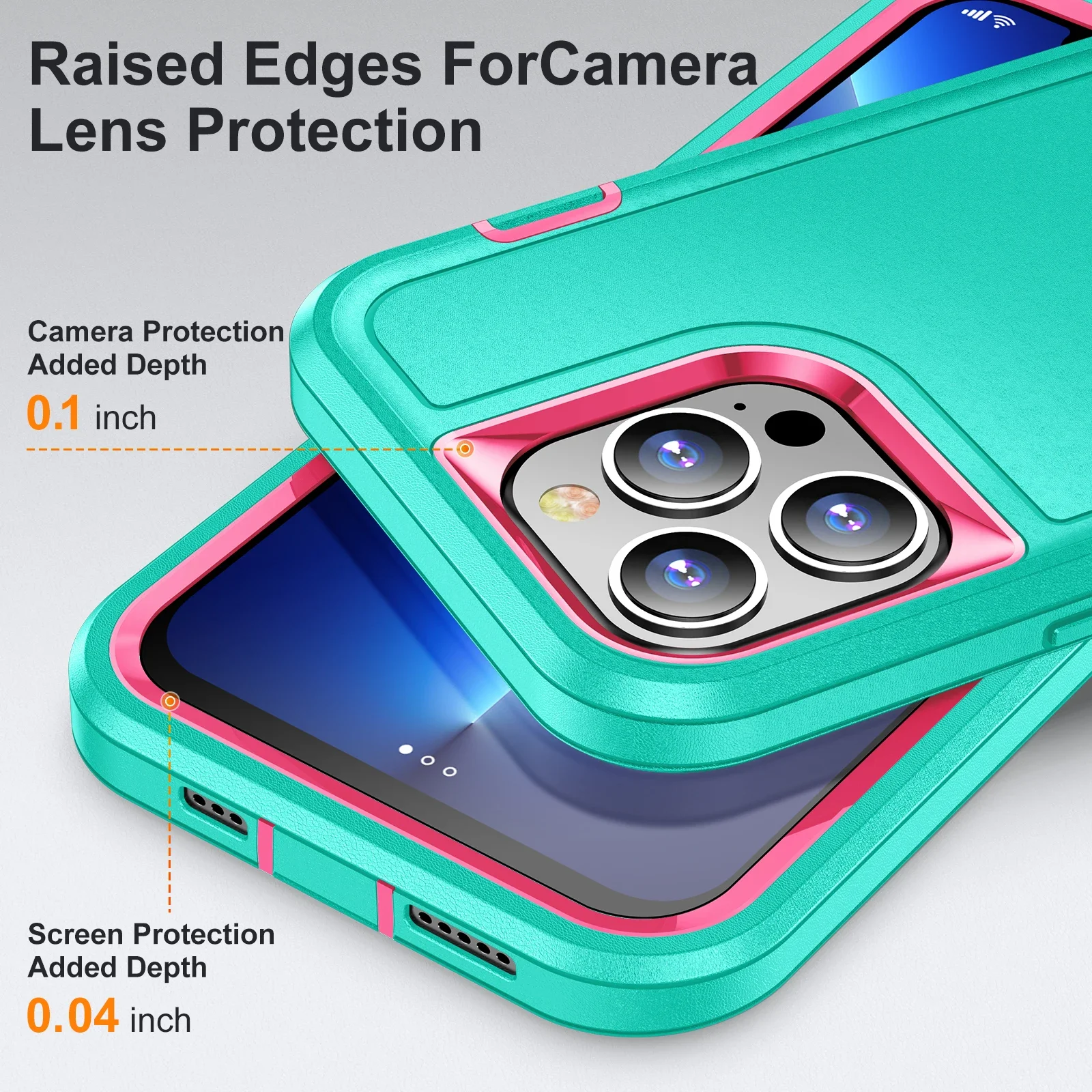 Coque hybride robuste pour iPhone 16 15 14 13 12 11 XR XS Pro Max 7 8 Plus 3 en 1 Otter Case Box Coque de protection complète rigide_voghion.com
