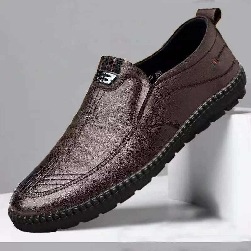 Summer Men's Leather Shoes Casual Business Fashionable Design Super Fiber Leather Surface Comfort Breathability