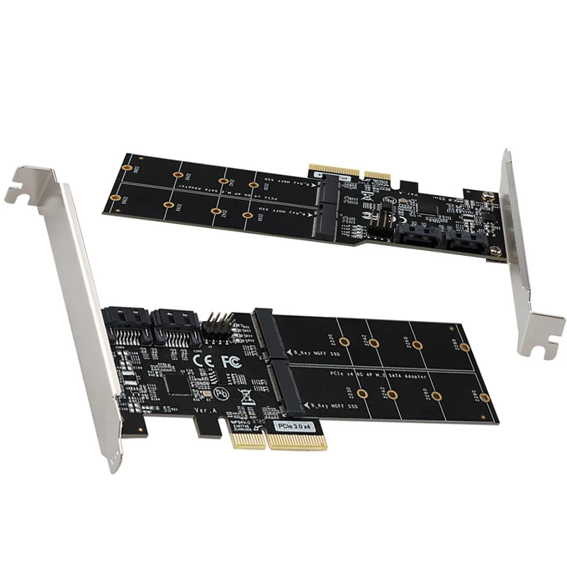 

PCIe3.0 4-2sata3 + 2M.2 адаптер расширения карты Райзер карты PCI E Sata контроллер удлинитель PCIe конвертер игры PCIE карта