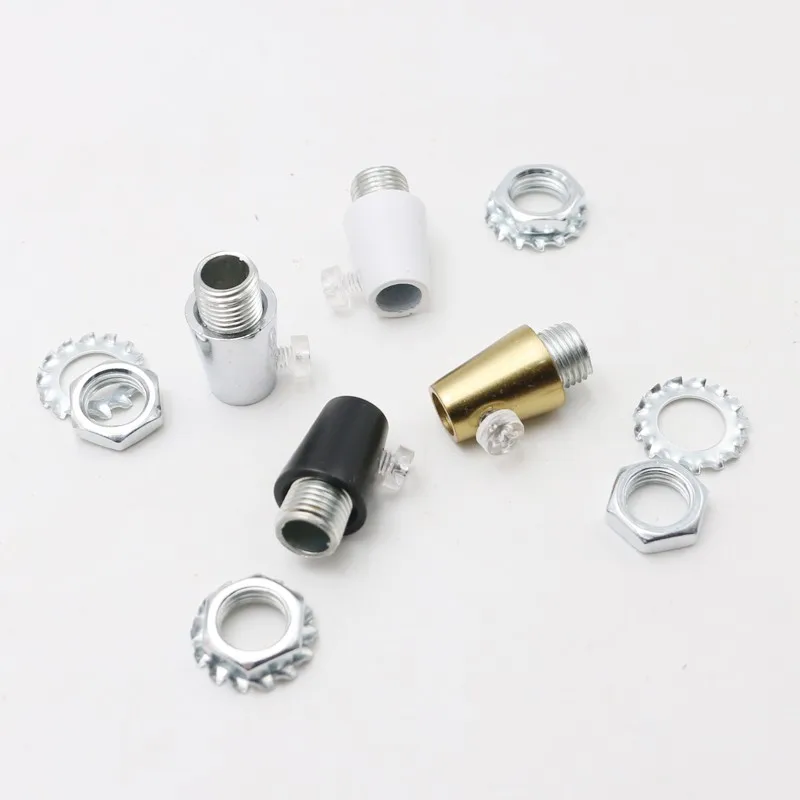 10pcs D14xH17mm M10 Threaded Wire Lock Metal Cable Grips with M4 Clear Screw Cable Glands Connectors for Strain Relief