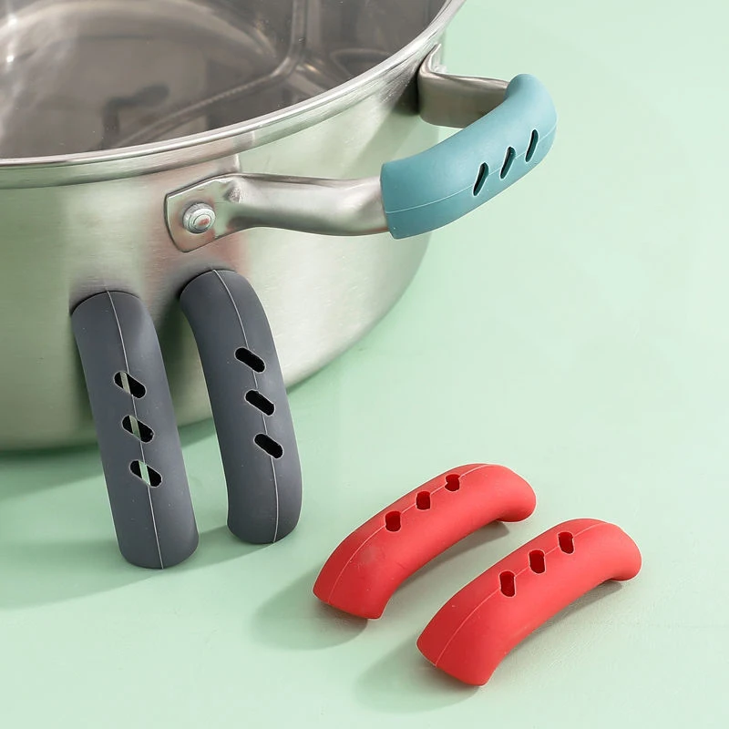 

Silicone Pan Handle Cover Heat Insulation Covers Pot Ear Clip Non-slip Steamer Casserole Pan Handle Holder Kitchen Tool