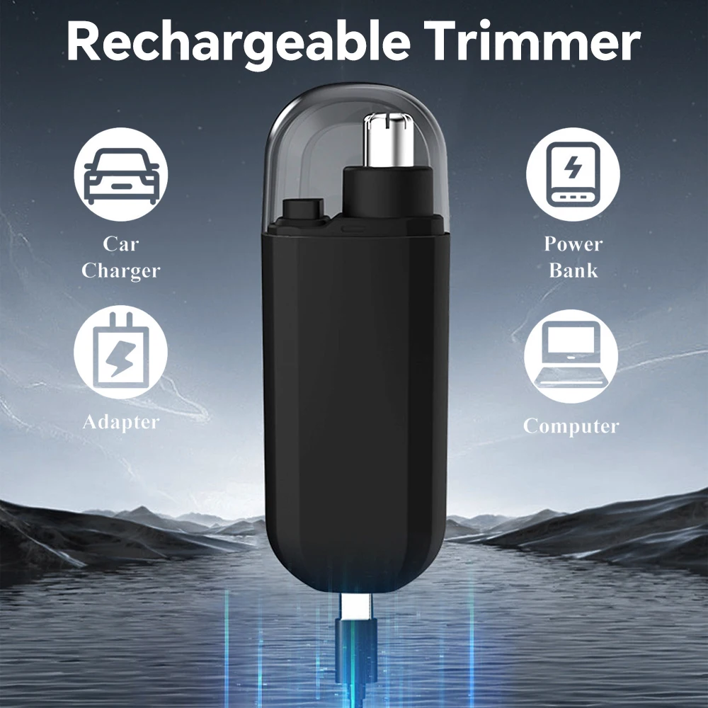 Electric Ear and Nose Hair Trimmer for Men & Women, Portable USB Rechargeable Nose Hair Clipper with Bass & Easy Cleaning Design