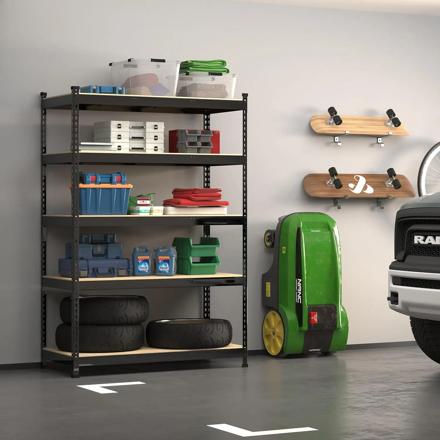 48" x 24" x 72" Heavy Duty Storage Shelves - 5 Tier Adjustable Garage Storage Shelving, Metal Storage Utility Rack Shelf Unit