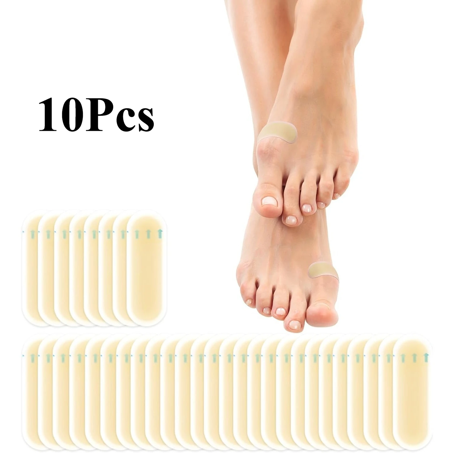 Waterproof Hydrocolloid Gel Blister Pads - Adhesive Protection for Heels, Feet, and Toes (10-32ct)