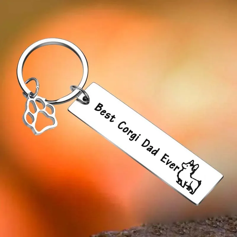 

Hot Dog Corgi Lover Gifts Corgi Owner Gift Key Chain Ring Best Corgi Dad Ever keychains pendant Animal Lover Gift