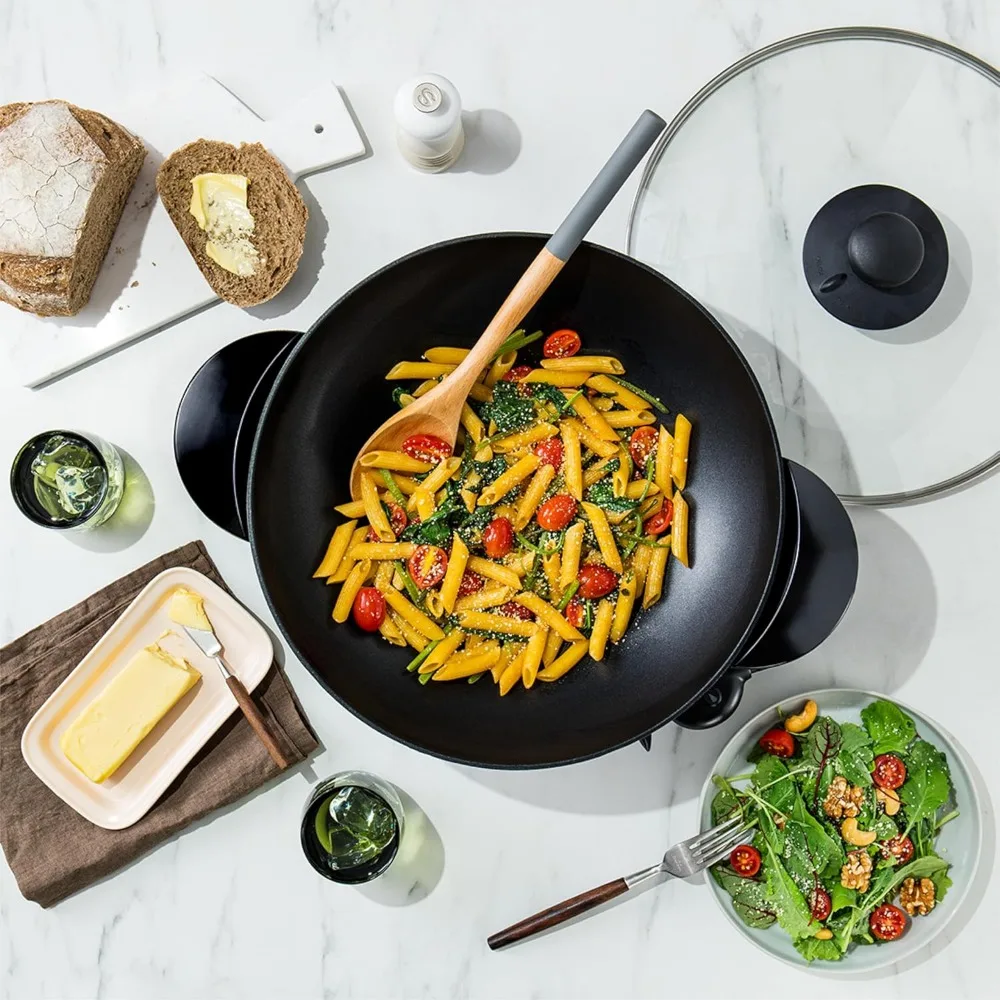 Electric Wok, 5 Qt, Black,Power Consumption : 120V 60Hz 1500W,heat up rapidly and maintain the heat,EASY TO HANDLE & CLEAN 6