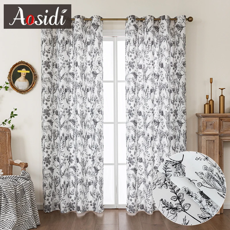 

Semi Sheer Curtains for Living Room Luxury Plant Tulle Curtain for Windows Rideaux Voilage Hall Deapes Kids Yarn Home Decoration
