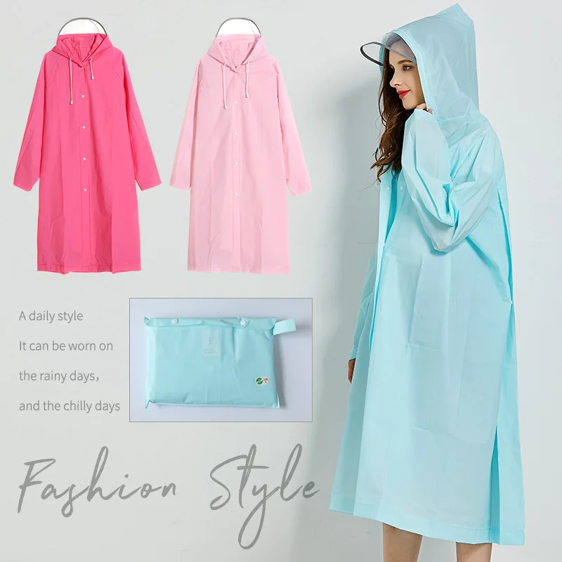 

Multifunction Rain Coat Women Covered Transparent EVA Girls Bicycle Raincoat Travel Waterproof Rainwear Adult Poncho with Hood
