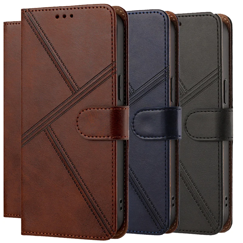 Premium Flip PU Leather Wallet Phone Case with Magnetic Stand Feature