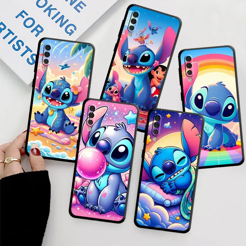 

Case For Samsung Galaxy A50 A70 A30 A20e A40 A03 A03s A04 A10 A02s Note 20 Ultra 10 Plus 9 8 Phone Cover Cartoon Cute Stitch