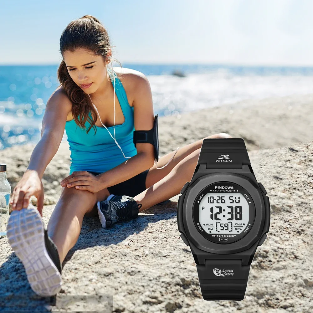 Fashion Digital Watch Men Simple Silicone Alarm Electronic Handwatch Student Backlight Outdoor Small Dial Sport Wristwatch Male