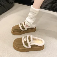 2024 Autumn/winter new m letter Baotou cotton mop with pile pile socks senior sense casual style plus velvet - Image 4