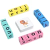 Wooden Spelling Words Game Interactive Educational Toys Letter Card Match Board Game Children Preschool Learning Language Toys 1
