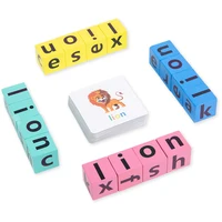 Wooden Spelling Words Game Interactive Educational Toys Letter Card Match Board Game Children Preschool Learning Language Toys 1