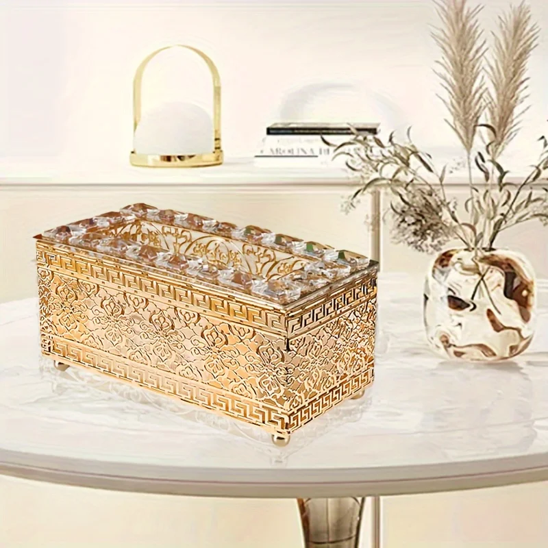 European-style Napkin Dispenser Bedroom Office Hotel Cafe Coffee Square Crystal Cube Bar Napkin Box Tissue Box 3