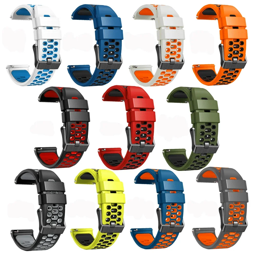 Breathable 22mm Silicone Watch Strap - Ocean Vertical Series