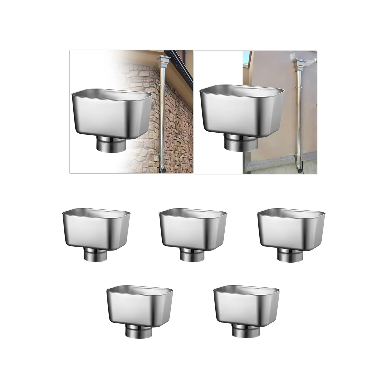 Steel Square Drain Rain Gutter Downspout Adapter, Roof Water Collector for Outdoor Drain Pipe Drainage Pipe Accessories