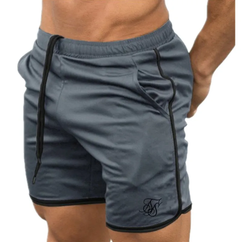 Sik Silk men’s quick-dry breathable mesh gym shorts for summer fitness, bodybuilding, and workout sportswear in jogger style. dark gray