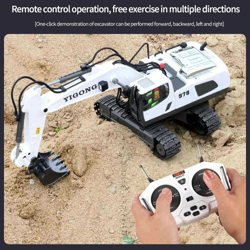 Sa2e5a615a114451b9b16d195c86d96dcA 2.4G RC Car Zabawki dla dzieci Zdalnie sterowany samochód Zabawki dla chłopców Sterowanie radiowe Koparka Wywrotka Buldożer Elektryczne zabawki dla dzieci Prezent