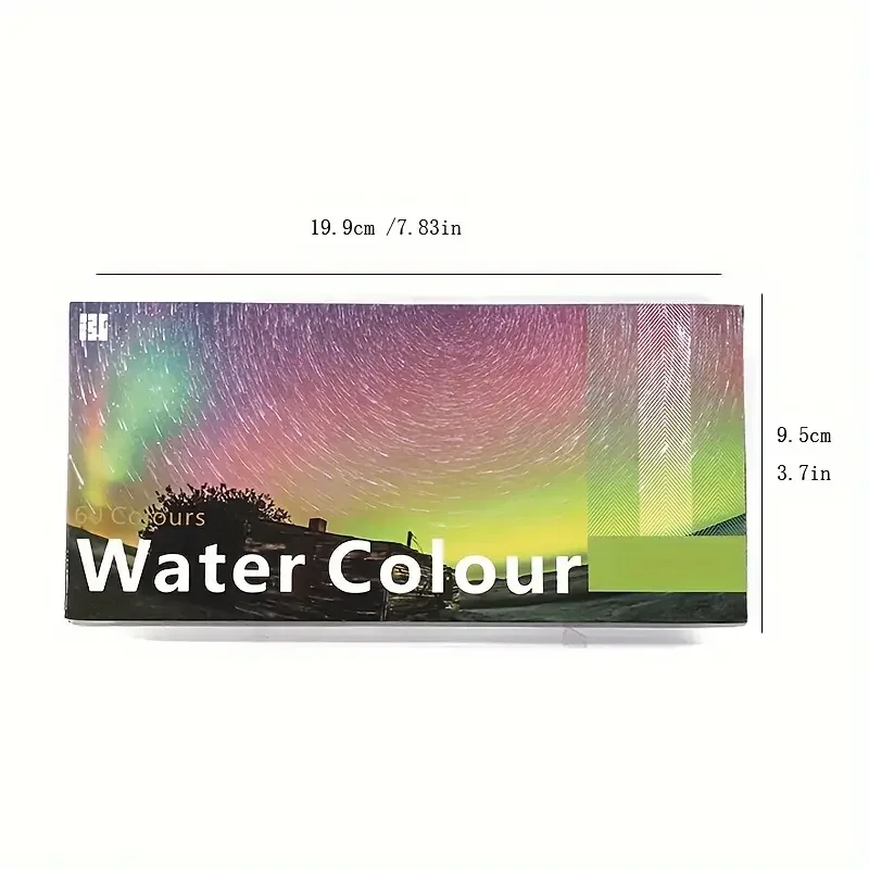 60-Color Washable Gel Formula Pearlescent Watercolor Paint Set-Solid Pigments, Student Art Supplies, Frame Container
