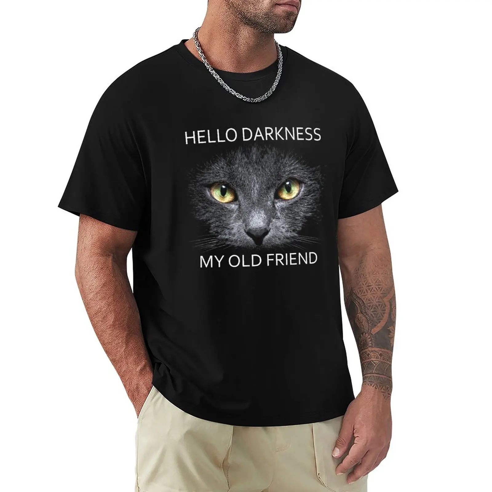 

Hello Darkness My Old Friend T-Shirt quick drying t-shirt vintage t shirt black t-shirts for men