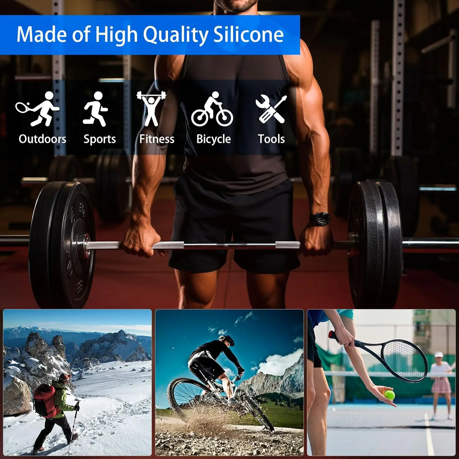 Silicone Anti-Slip Grip Tape for Fitness and Sports Equipment