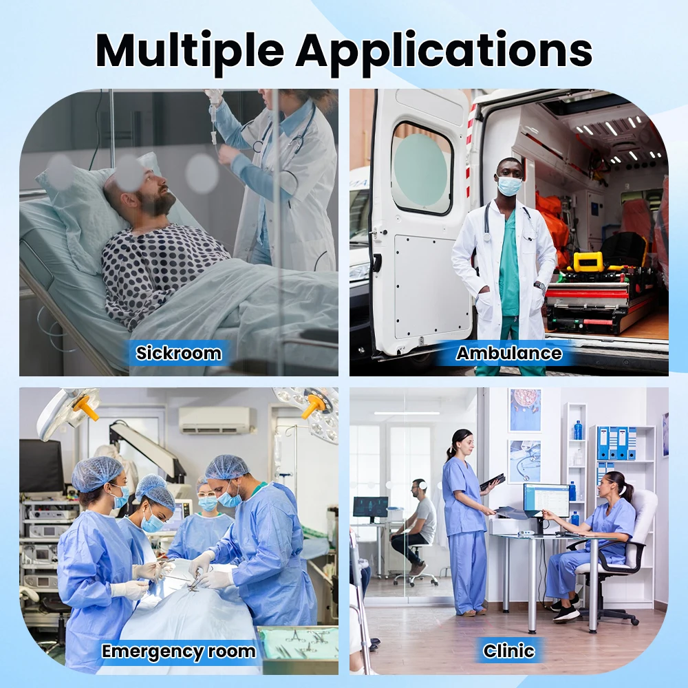 6 Parameters Medical Patient Monitor TFT 7 Inch Touch Screen Portable Vital Signs Monitor SPO2 NIBP PR TEMP ECG