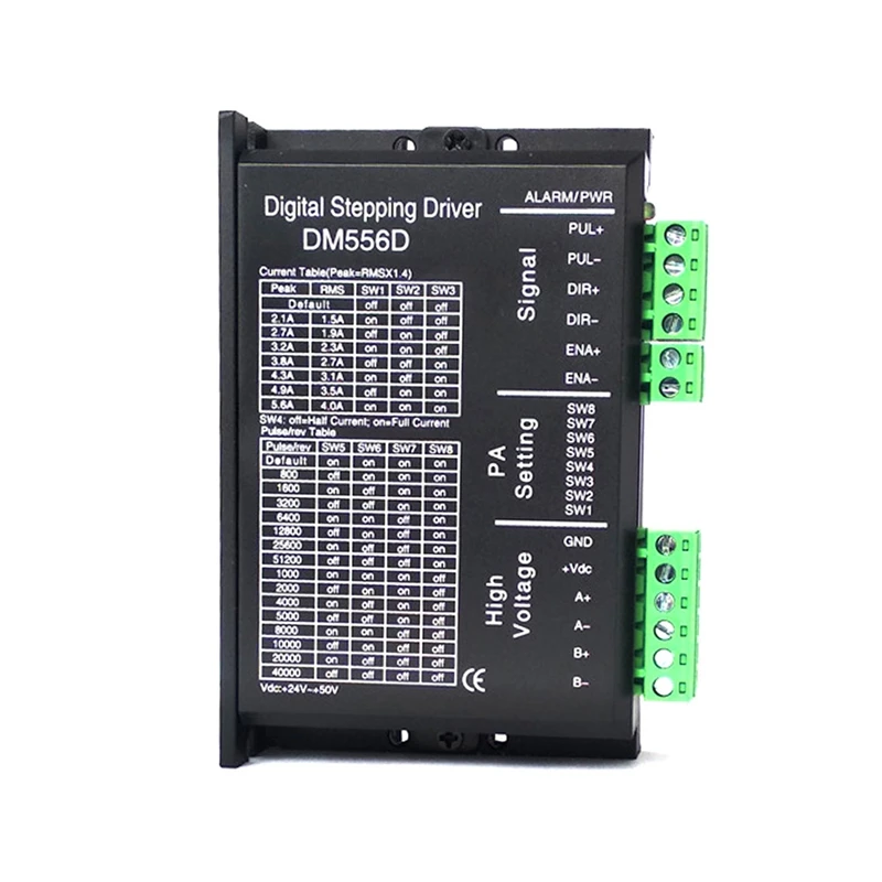 

Spare Parts DM556D Stepper Motor Driver 5.6A 24-50V Subdivision 256 DSP High Performance Digital CNC For 17 23 34 Stepper Motor