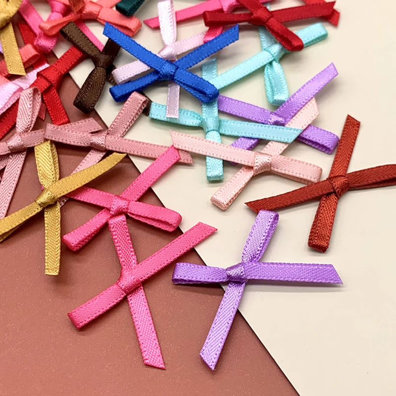 100 шт. мини бант-галстук из полиэстера атласная лента украшение для свадьбы