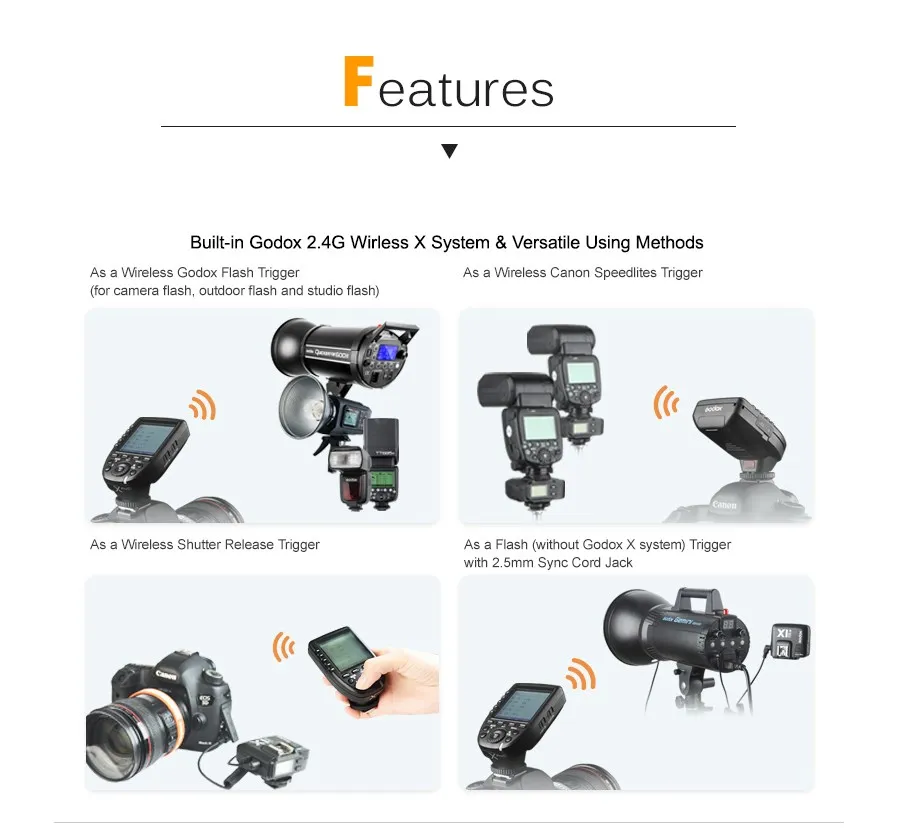 Godox XPro-C Flash Trigger Transmitter with E-TTL II 2.4G Wireless X System HSS