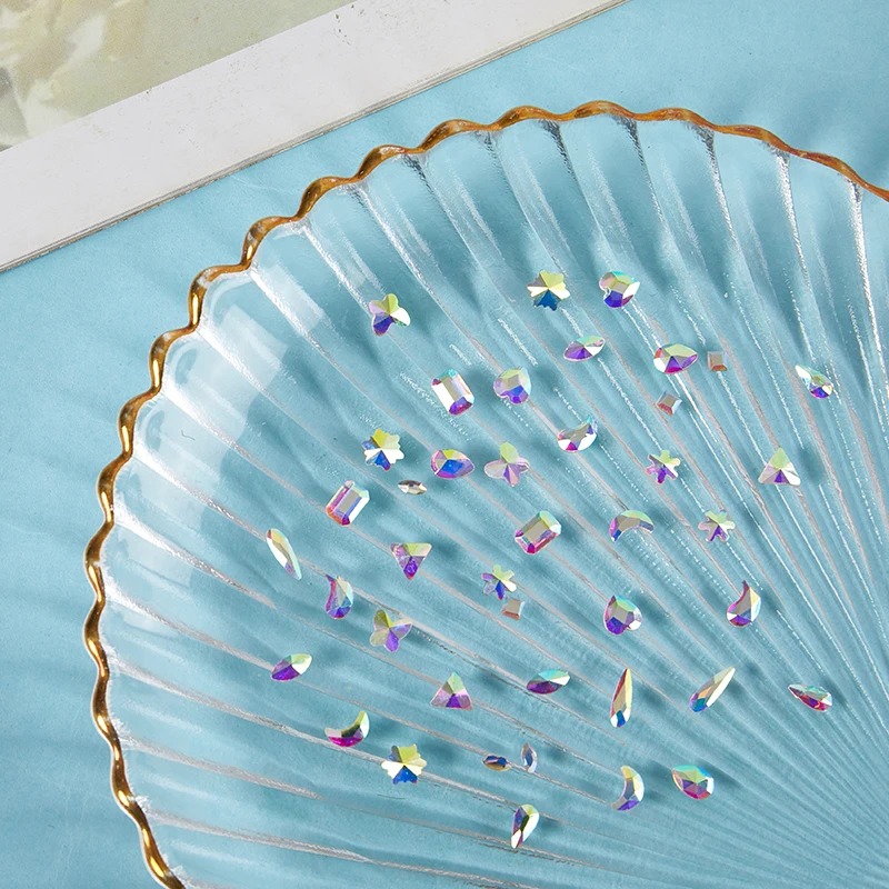 치과 치아 보석 크리스탈 다이아몬드 장식, 컬러 치아 보석 틀니 아크릴 치아 장식, 3 개/상자