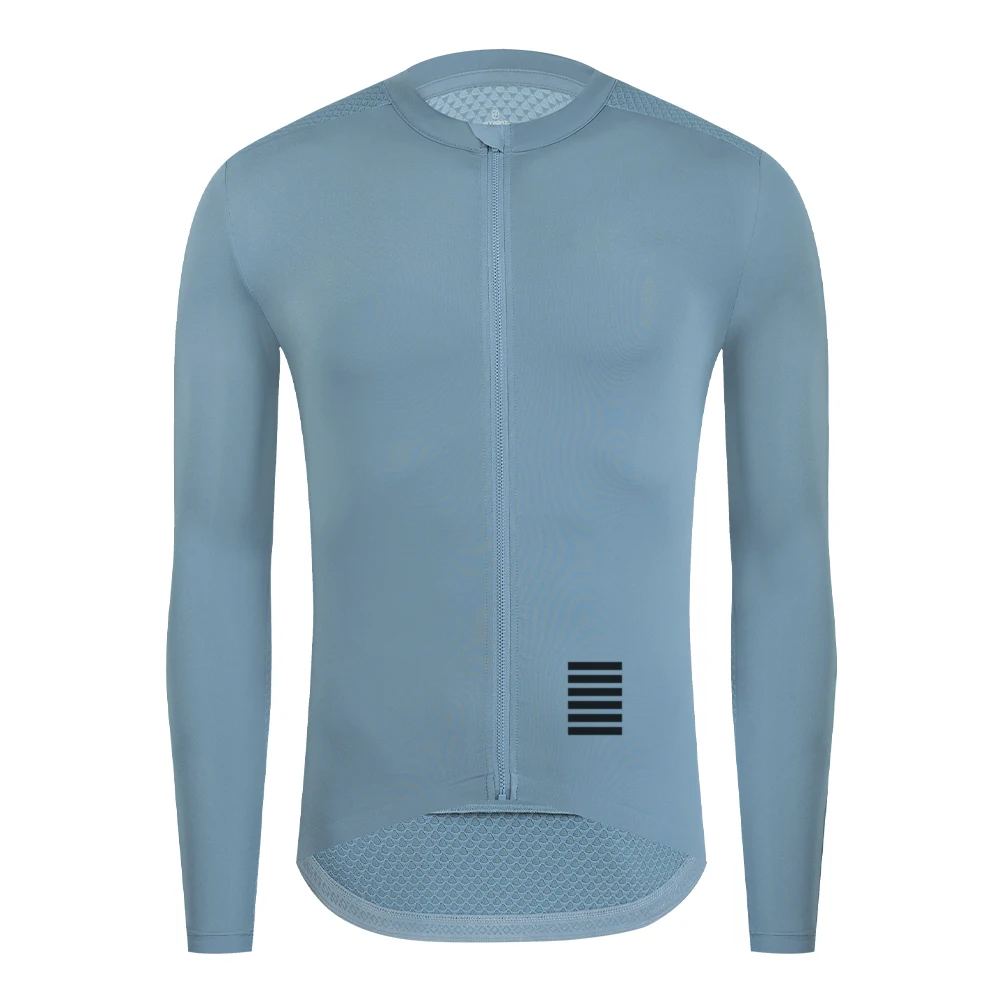 thumbnail image 1 of YKYW - Maillot de ciclismo de manga larga para hombre, camiseta clásica de color sólido para bicicleta de carretera profesional, camiseta transpirable para bicicleta, camiseta superior para hombre, 1 of 5