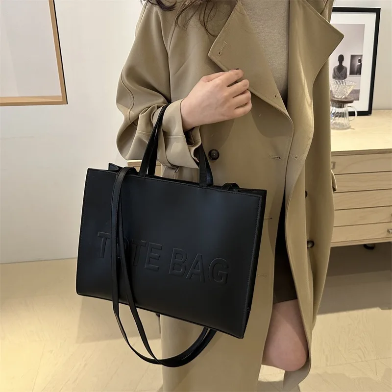Simple Vintage Large Capacity Tote Bag, Casual Fashion Handbag Shoulder Crossbody Bags for Women Daily Travel Shopping Commuting