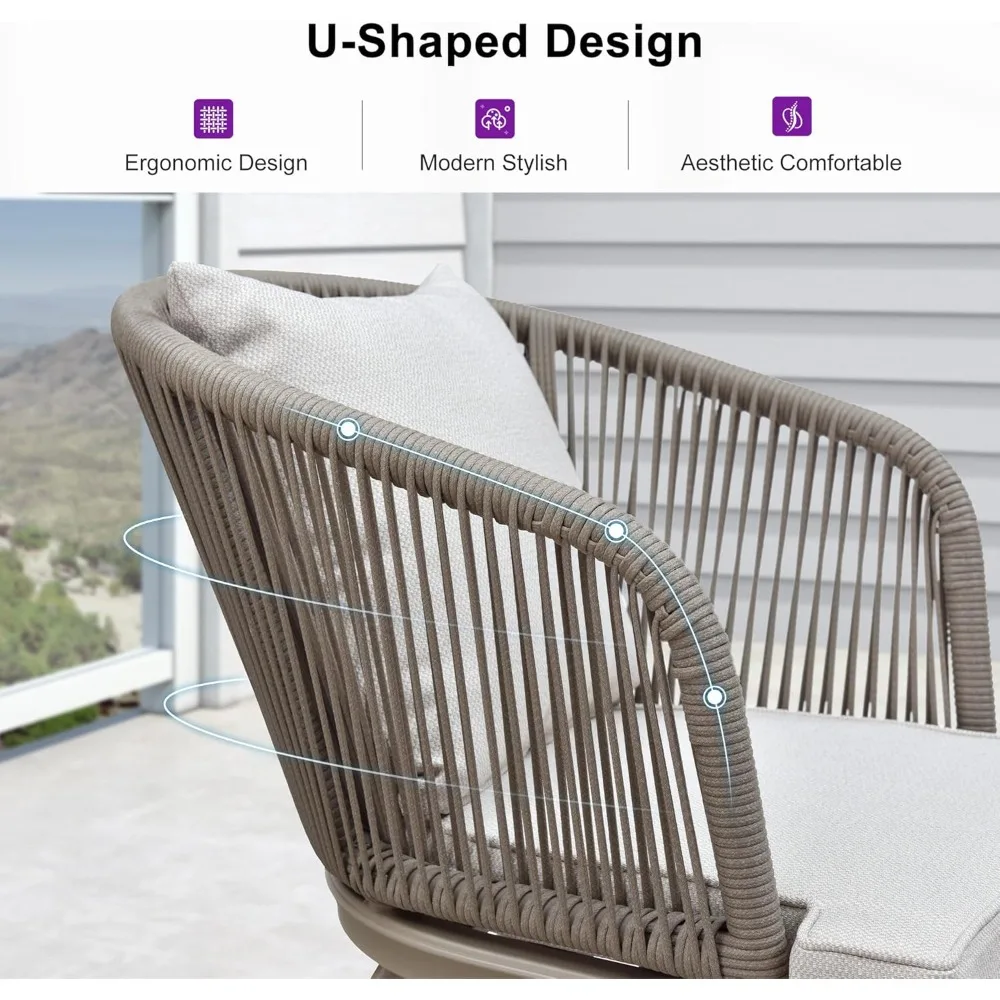11 Pieces Patio Dining Set Wicker Outdoor Furniture Rectangular Table and Chairs Set for Garden Deck Aluminum Frame 2