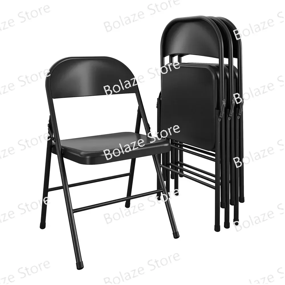 

18.30 X 17.95 X 30.43 Inch Steel Folding Chair (set of 4), Dining Chair, Black
