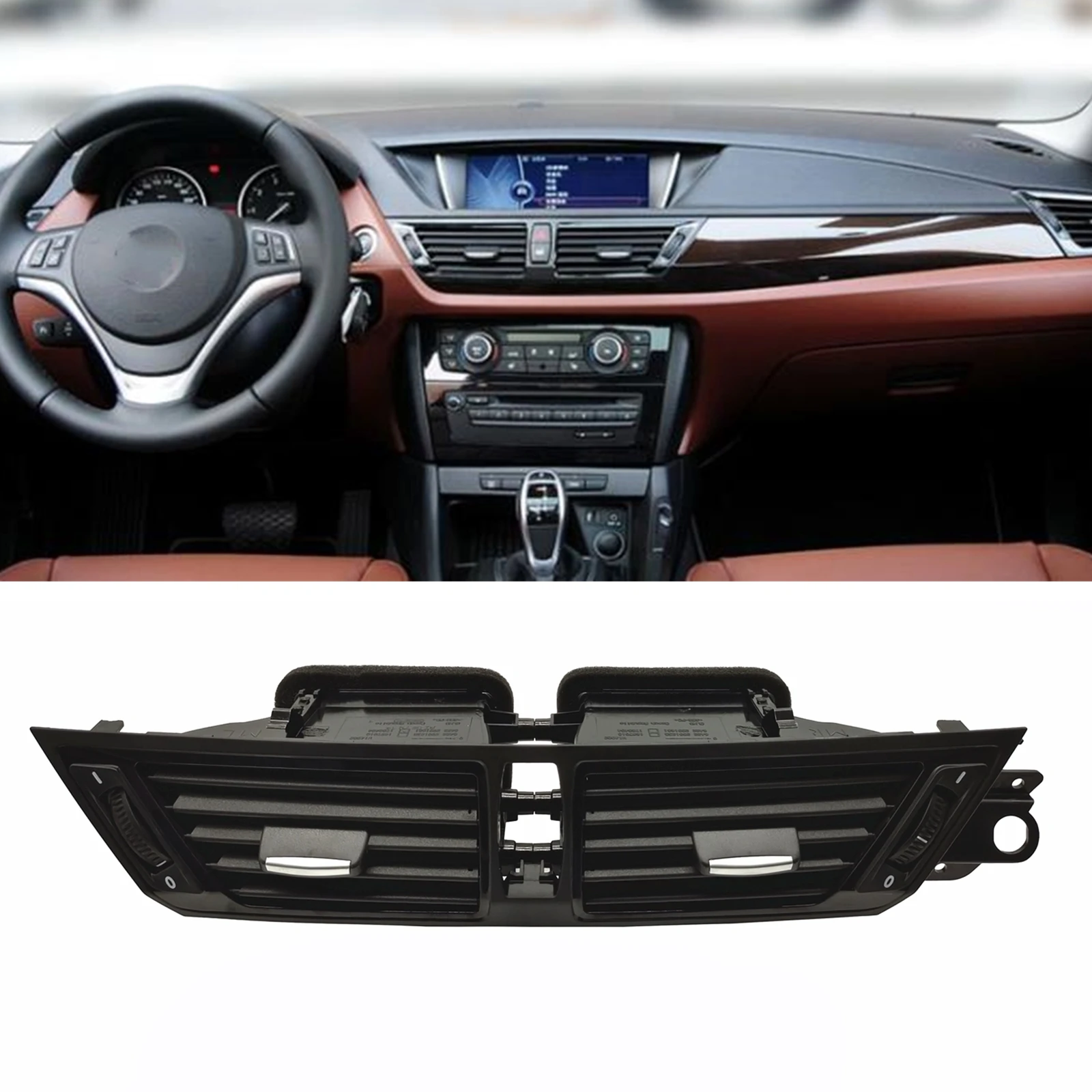 

For BMW X1 E84 2010-2015 Center Console Dash A/C Air Vent Assy Front Dashboard Conditioning Outlet Cover Frame Grille Assembly