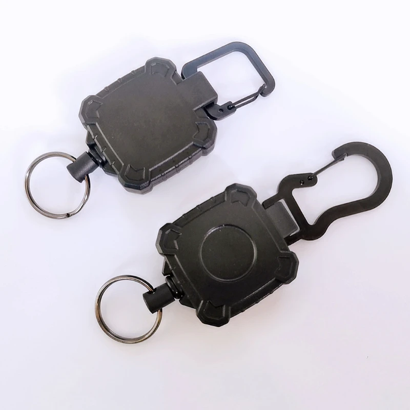 

1 Pc Wire Rope Outdoor Key Ring Return Retractable Key Chain Camping Telescopic Badge Holder Reel with Belt Clip Key Ring