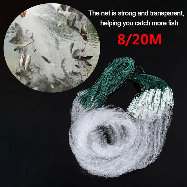 8/20 Meter Single Layer Monofilament Fishing Net Fish Gillnet with Float  Trap for Outdoor Hobbies Fishingman Fishing Accessories - AliExpress