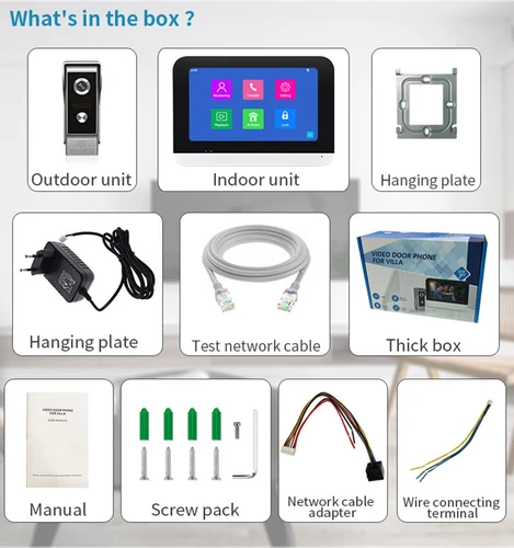 가정용 투야 와이파이 비디오 인터콤 시스템, 무선 스마트 인터폰, LCD 터치 스크린, RFID 비밀번호 비디오 도어폰 시스템, 7 인치 6