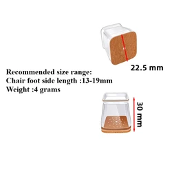 Set of 4 Silicone Chair Leg Protectors with Felt Bottom - 4pcs (Trumpet)