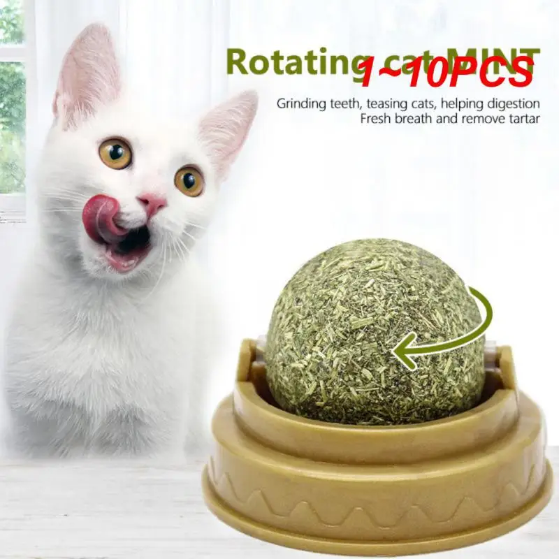 

1~10PCS Natural Catnip Cat Wall Stick-on Ball Toy Treats Healthy Natural Removes Hair Balls to Promote Digestion Cat Grass Snack