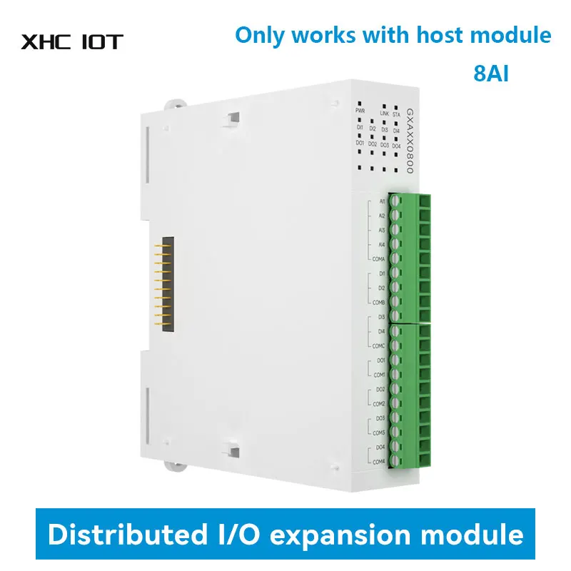 

8AI аналоговый коммутатор сбора RJ45 RS485 распределенный дистанционный модуль расширения IO Modbus PNP NPN быстрая отладка XHCIOT GXAXX0800