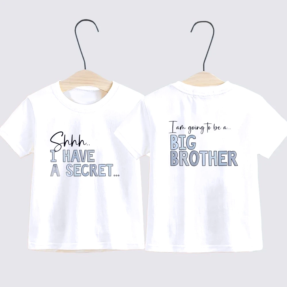 تي شيرت بيج براذر بطبعة 'لقد حصلت على سر'، هدية إعلان الحمل للتحول إلى بيج براذر، تي شيرت للأطفال بطبعة 'سأصبح بيج براذر'